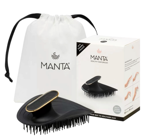 Щетка для волос черная MANTA Brush Black/Gold 3805 фото